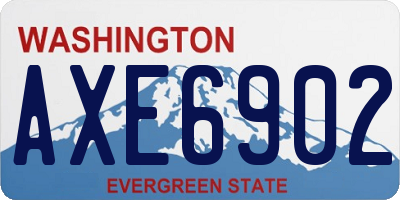 WA license plate AXE6902