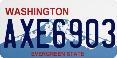 WA license plate AXE6903