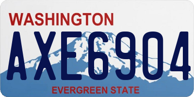 WA license plate AXE6904