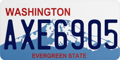 WA license plate AXE6905