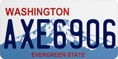 WA license plate AXE6906