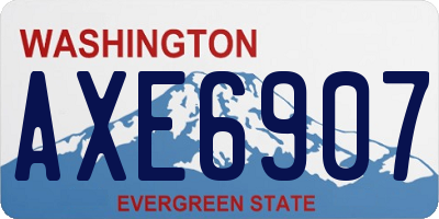 WA license plate AXE6907