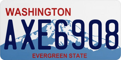 WA license plate AXE6908