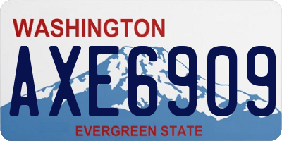 WA license plate AXE6909
