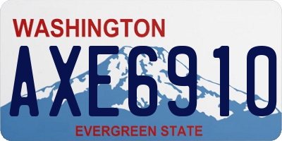 WA license plate AXE6910