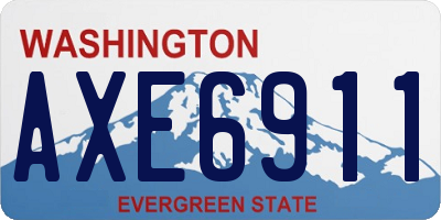 WA license plate AXE6911