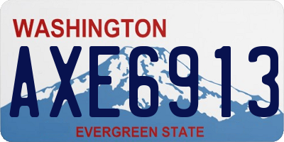 WA license plate AXE6913