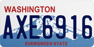WA license plate AXE6916