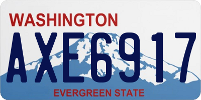 WA license plate AXE6917