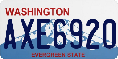WA license plate AXE6920