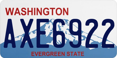 WA license plate AXE6922