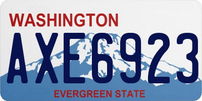 WA license plate AXE6923