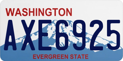 WA license plate AXE6925