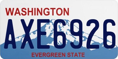 WA license plate AXE6926