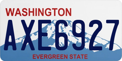 WA license plate AXE6927