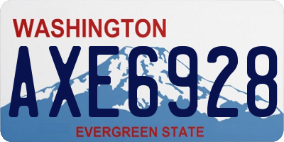 WA license plate AXE6928