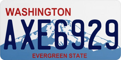 WA license plate AXE6929