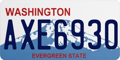 WA license plate AXE6930