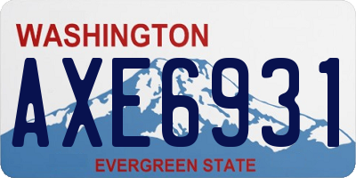 WA license plate AXE6931