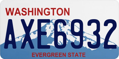 WA license plate AXE6932