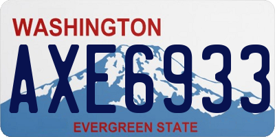 WA license plate AXE6933