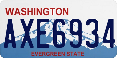 WA license plate AXE6934