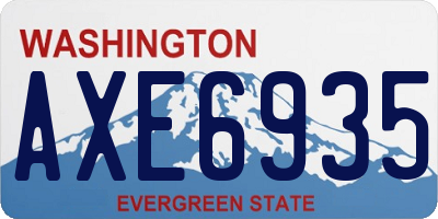 WA license plate AXE6935