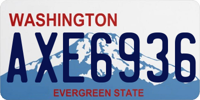 WA license plate AXE6936
