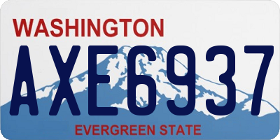 WA license plate AXE6937