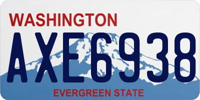 WA license plate AXE6938