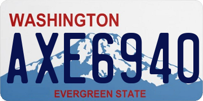WA license plate AXE6940
