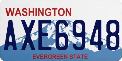 WA license plate AXE6948