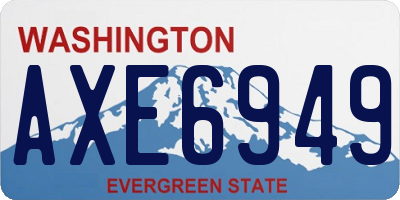 WA license plate AXE6949