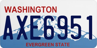 WA license plate AXE6951