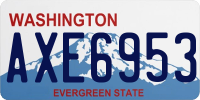 WA license plate AXE6953
