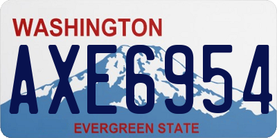 WA license plate AXE6954