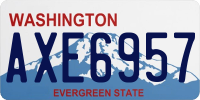 WA license plate AXE6957