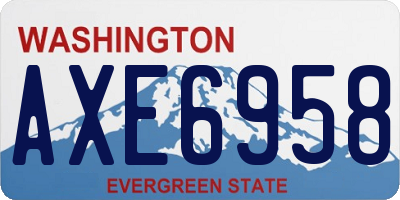 WA license plate AXE6958