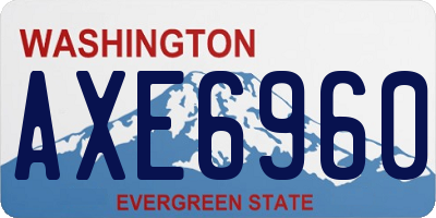 WA license plate AXE6960