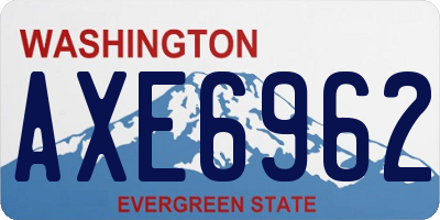 WA license plate AXE6962