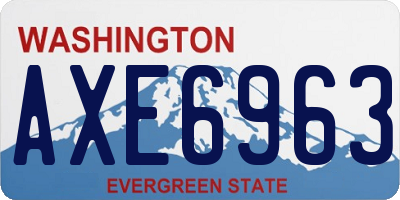 WA license plate AXE6963