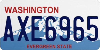 WA license plate AXE6965