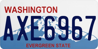WA license plate AXE6967