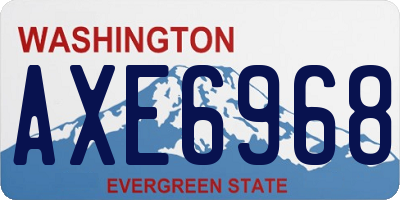 WA license plate AXE6968