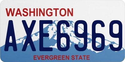 WA license plate AXE6969