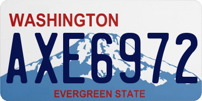 WA license plate AXE6972