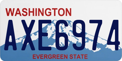 WA license plate AXE6974