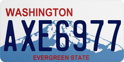 WA license plate AXE6977