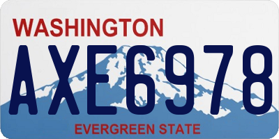 WA license plate AXE6978