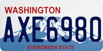 WA license plate AXE6980